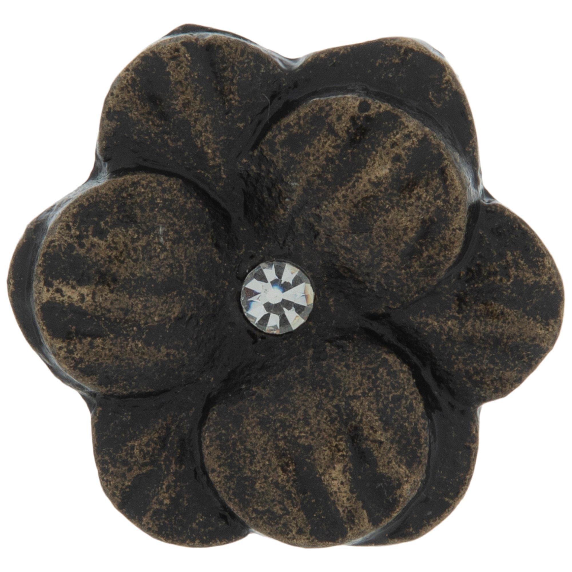 Antique Brass Flower Rhinestone Metal Knob Hobby Lobby 1858653