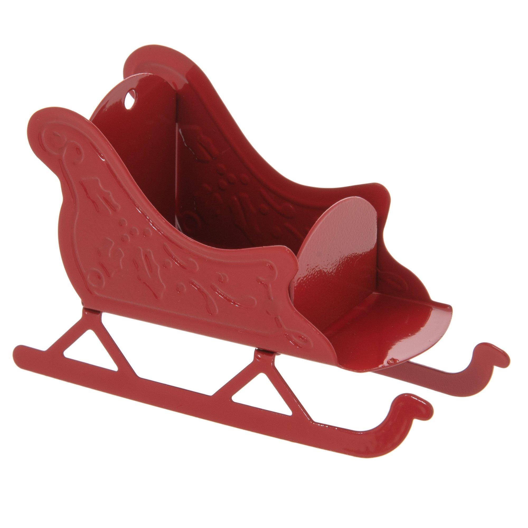 Miniature Red Metal Santa Sled Hobby Lobby 1860808