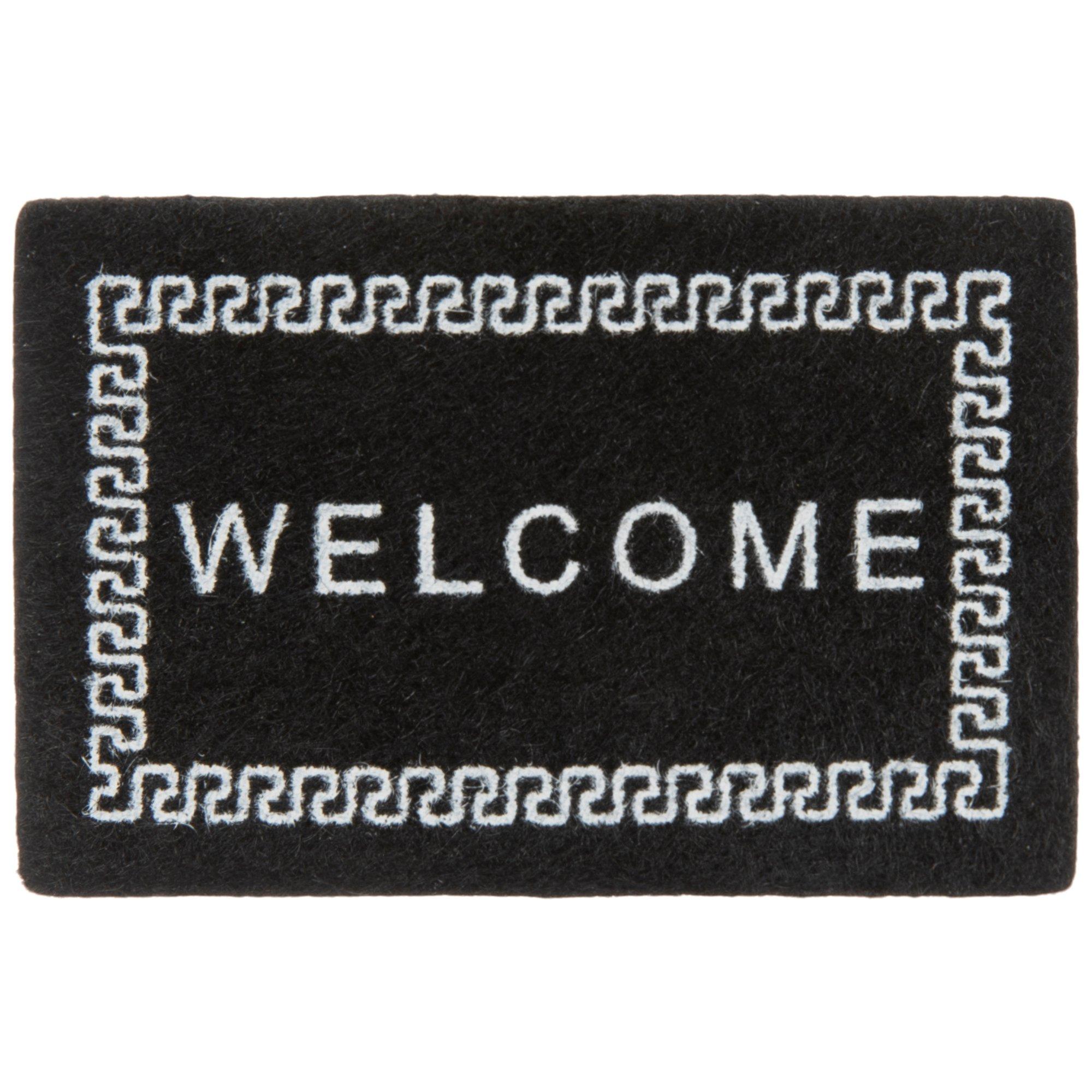 Miniature Black Welcome Doormat view 1