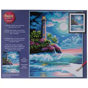 Lighthouse In Moonlight Paint By Number Kit