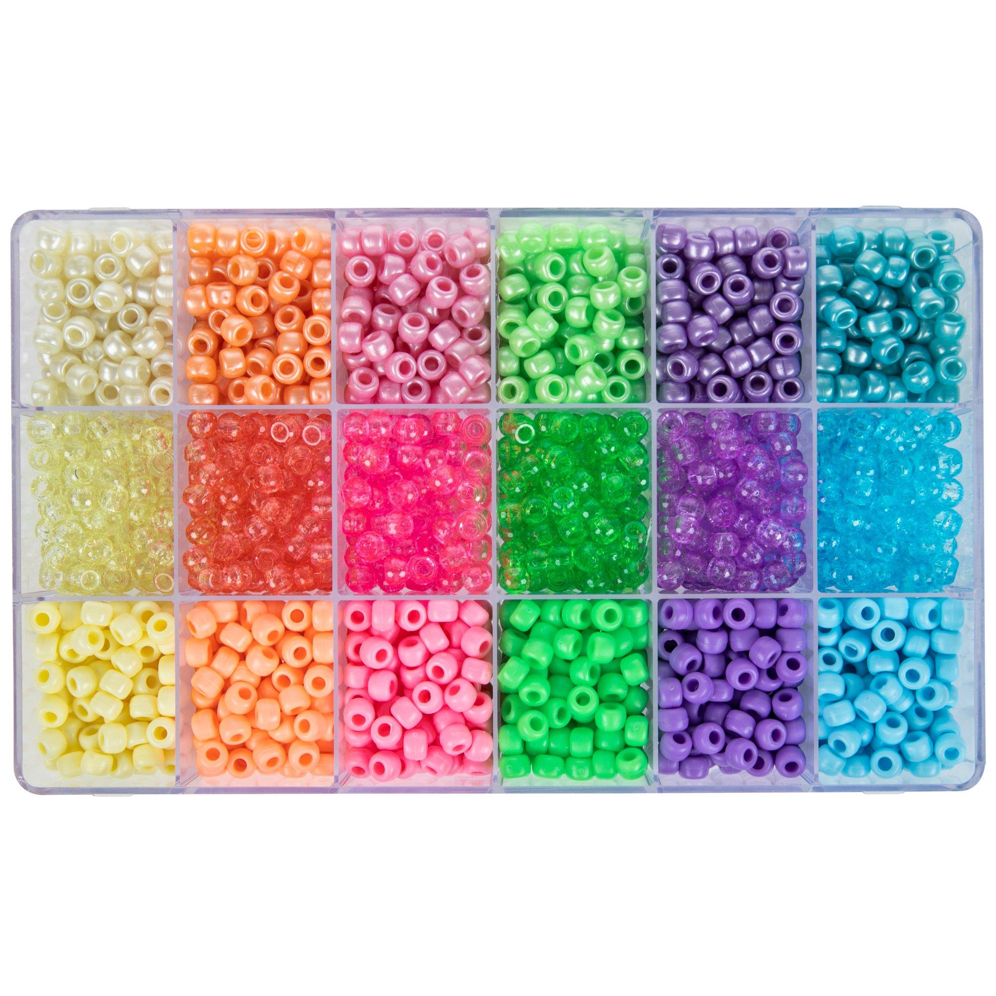 Pearlescent & Faceted Plastic Bead Box, Hobby Lobby