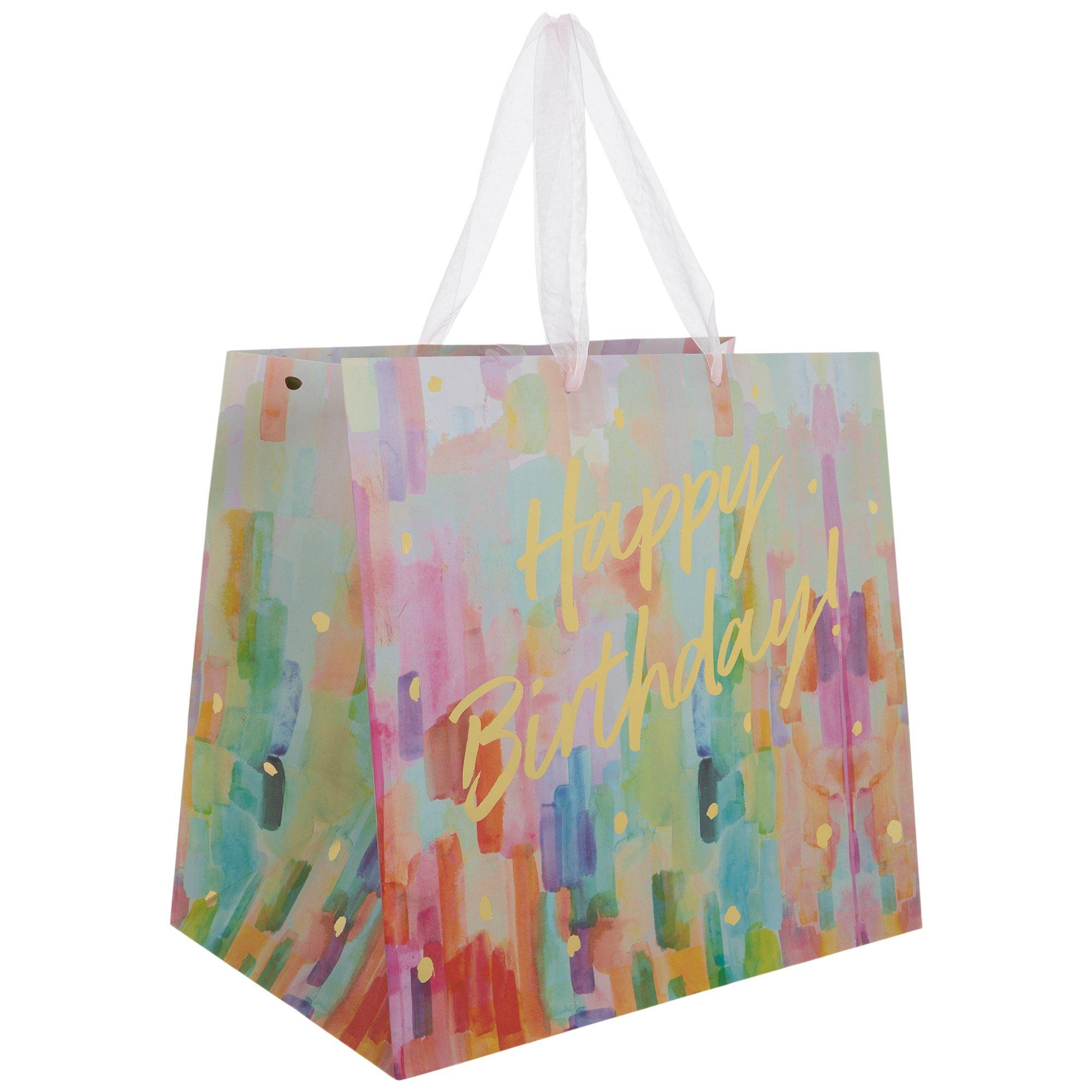 Borsa Regalo Di Compleanno A Forma Di Sirena 33 Cm Con Manici, Carta Vellina E Biglietto – Perfetta Per Festa Bambine (Viola)