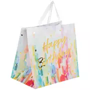 Happy Birthday Watercolor Streaks Gift Bag