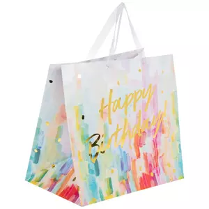 Happy Birthday Watercolor Streaks Gift Bag