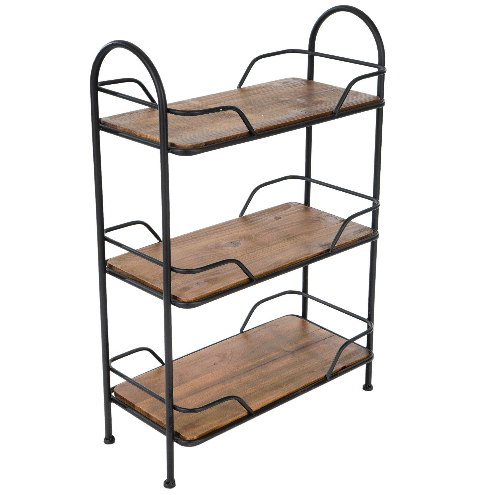 Brown & Metal Wood Three-Tiered Shelf, Hobby Lobby