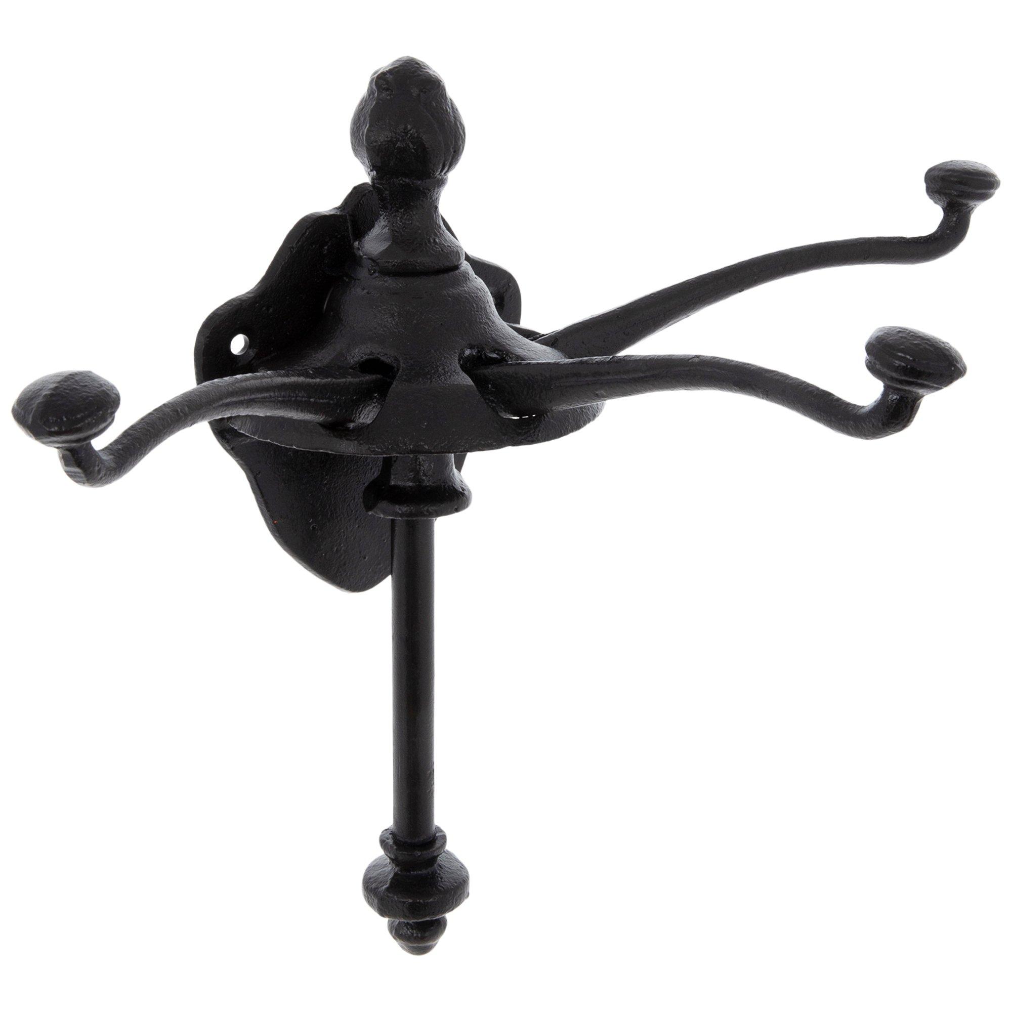 Grayson Lane 3-Hook Decorative Black Iron Wall Hook 364363