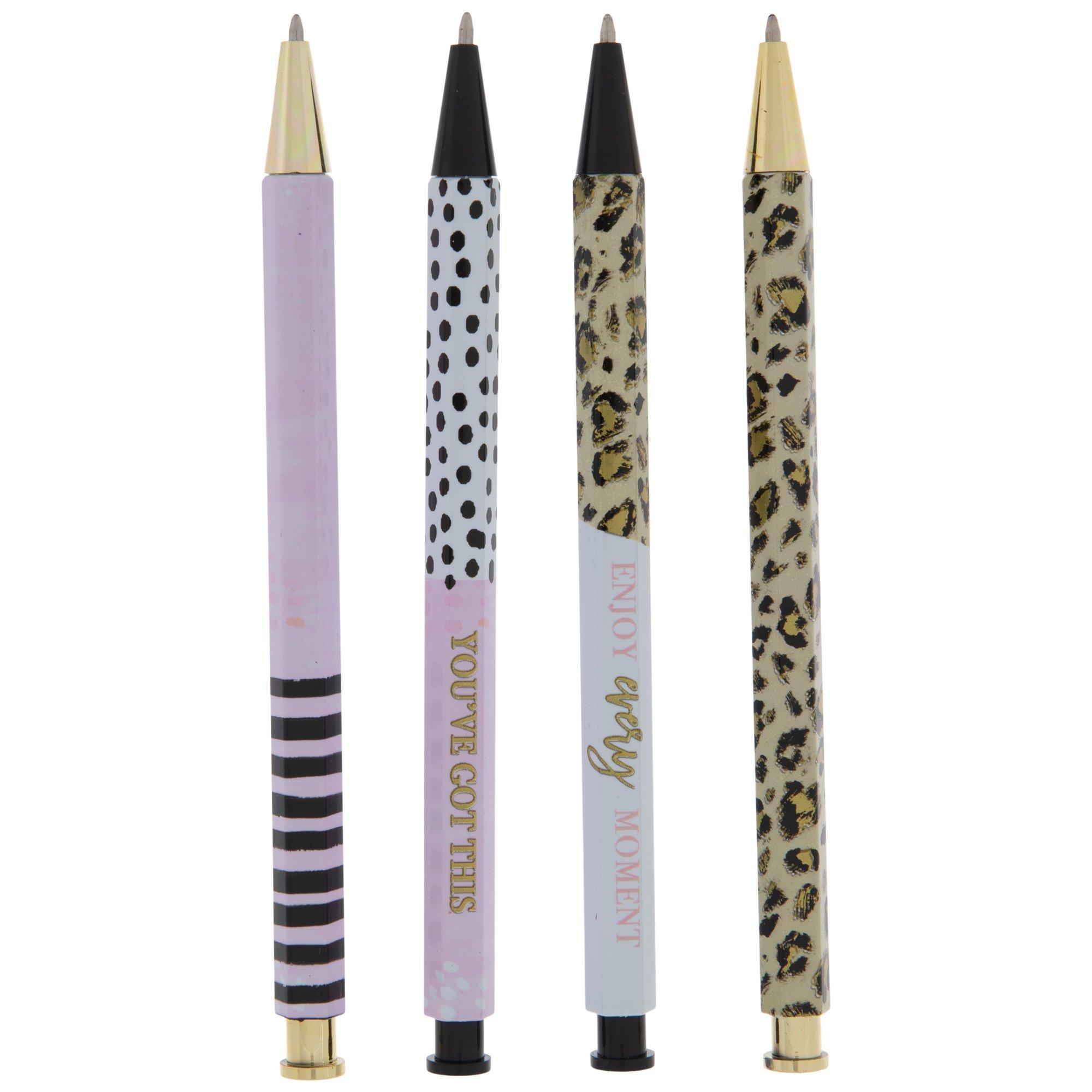 Leopard & Stripes Assorted Pens - 4 Piece Set | Hobby Lobby