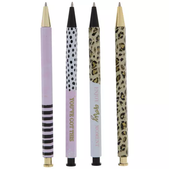 1 Set Leopard Learning Metal Preppy Style Ballpoint Pen