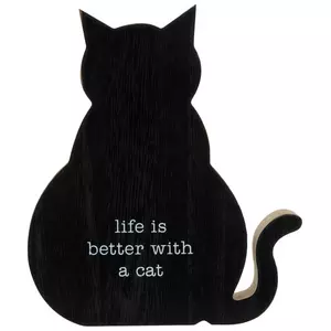 Life Is Better With A Cat Wood Decor