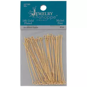 18K Gold Plated Eyepins - 2"