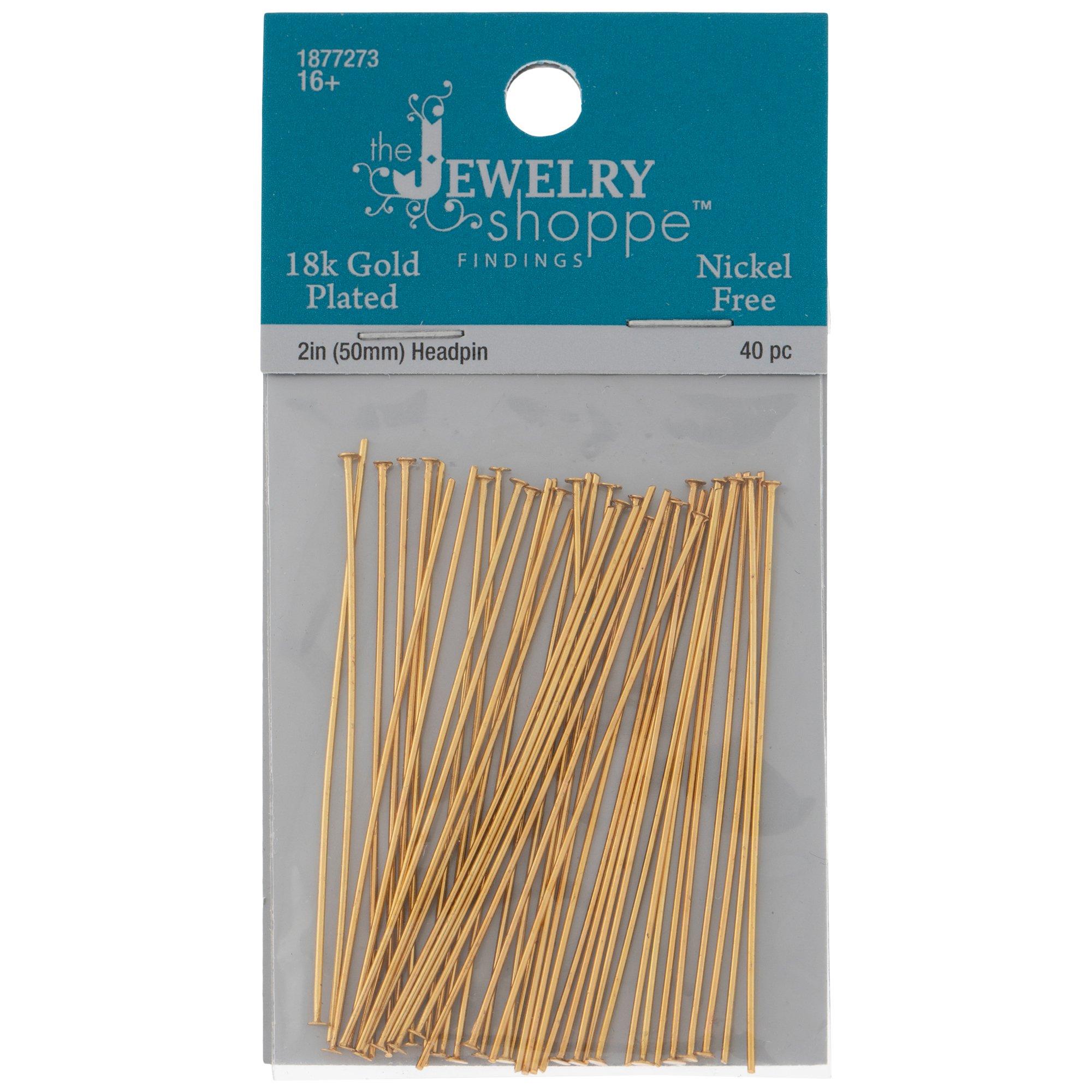 18K Plated Gold Headpins 2" Hobby Lobby 1877273