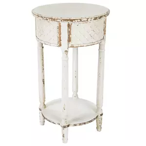 Embossed Round Accent Table