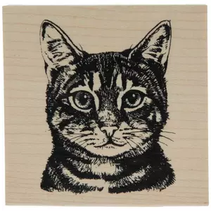 Tabby Cat Rubber Stamp