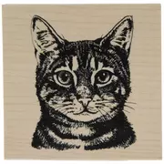 Tabby Cat Rubber Stamp