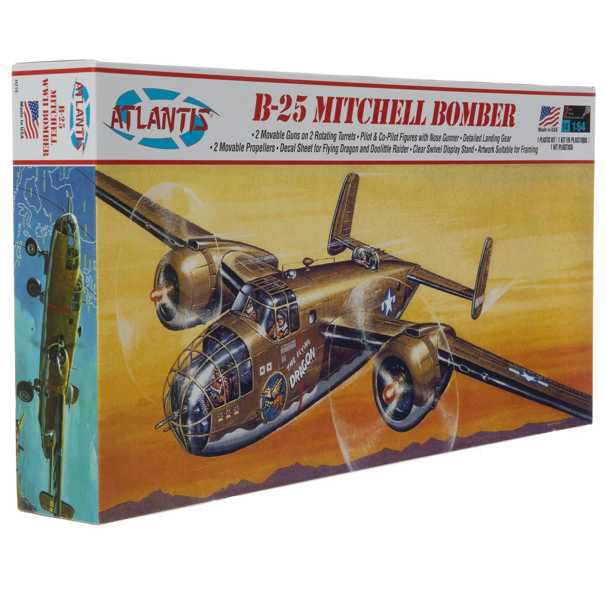 B-25 Mitchell Bomber Flying Dragon Plastic Model Kit 1/64