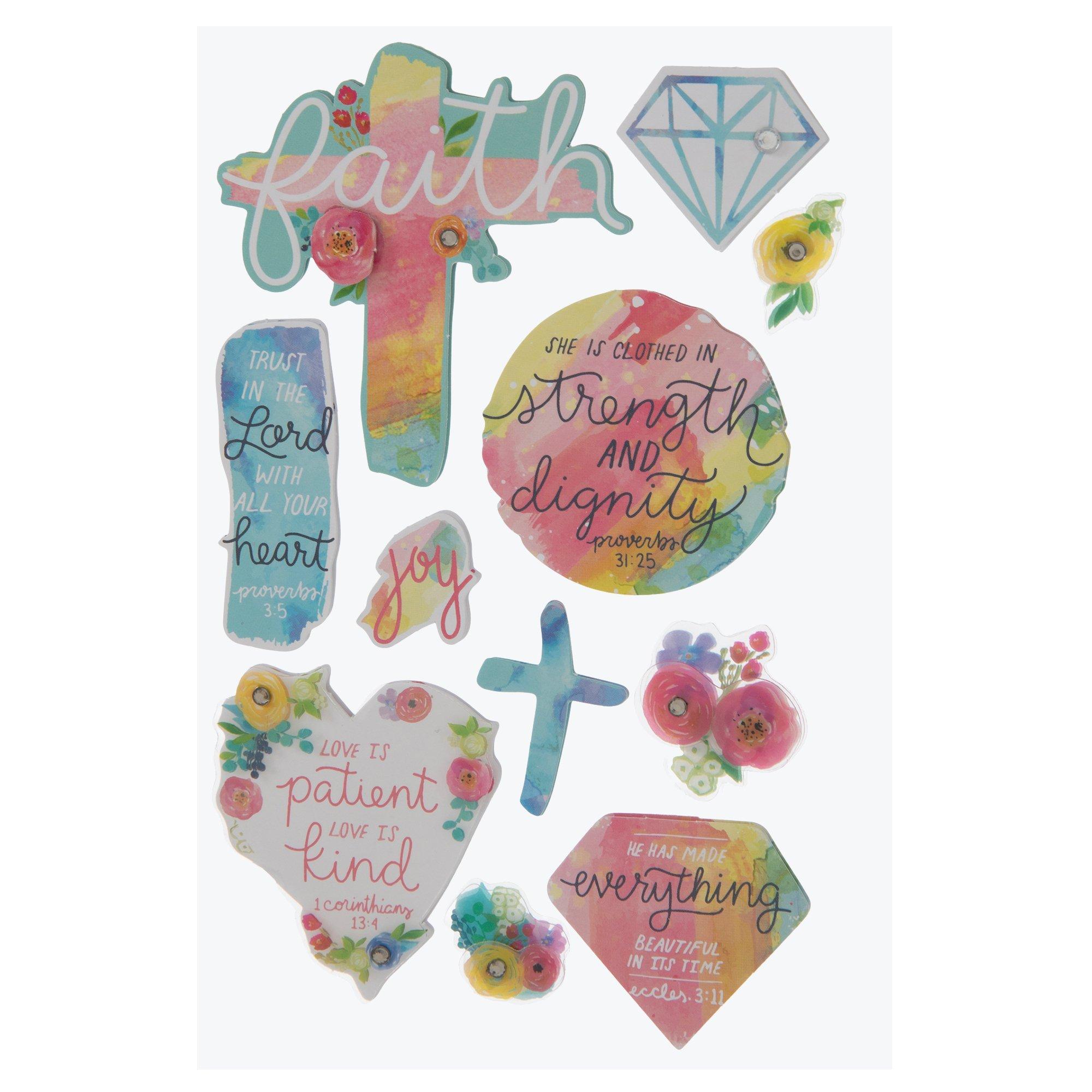 Faith Floral 3D Stickers Hobby Lobby 1883735