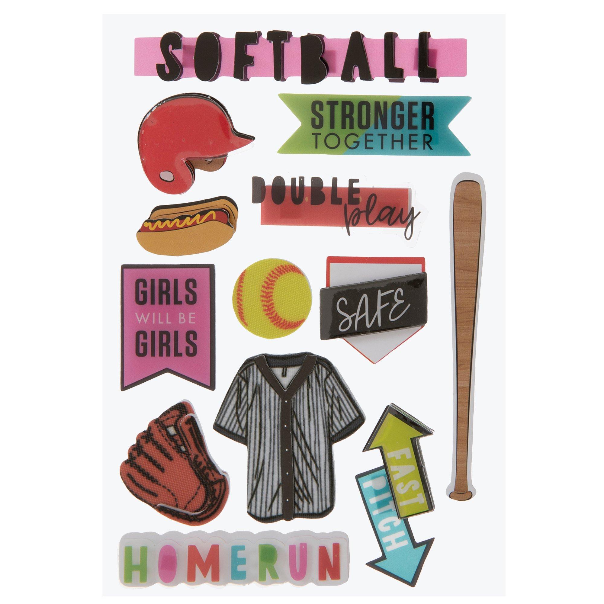 Softball 3D Stickers Hobby Lobby 1883792