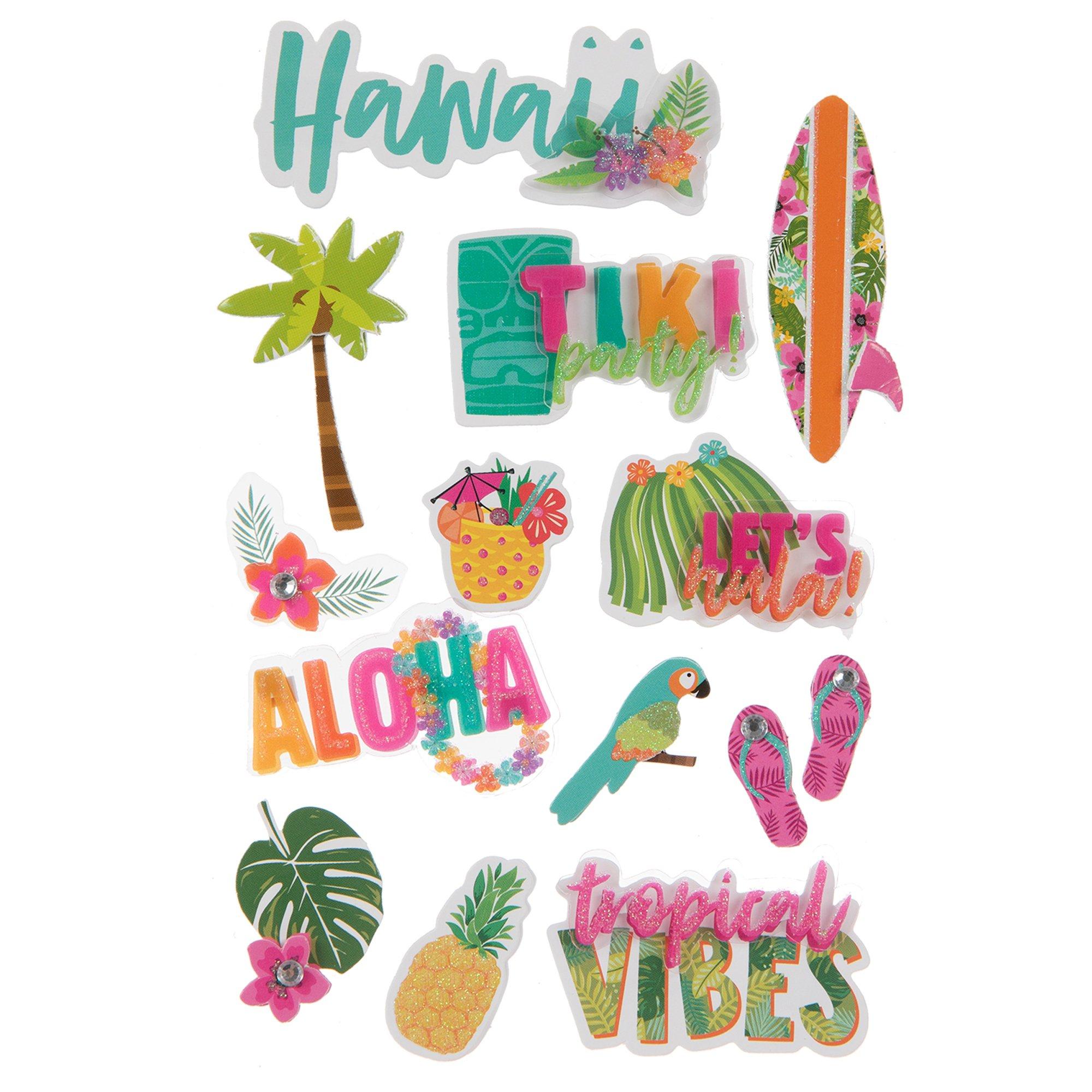 Hawaii Floral 3D Stickers | Hobby Lobby | 1884170
