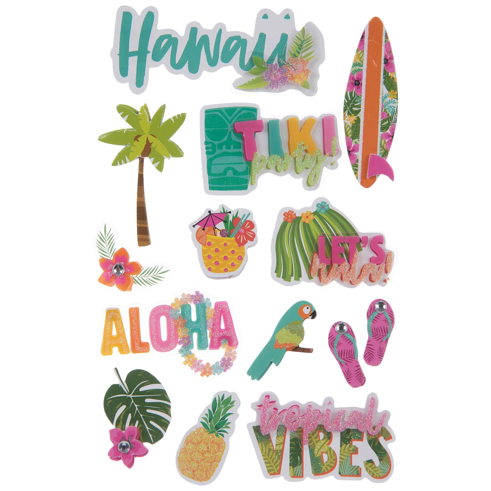 Hawaii Floral 3D Stickers Hobby Lobby 1884170