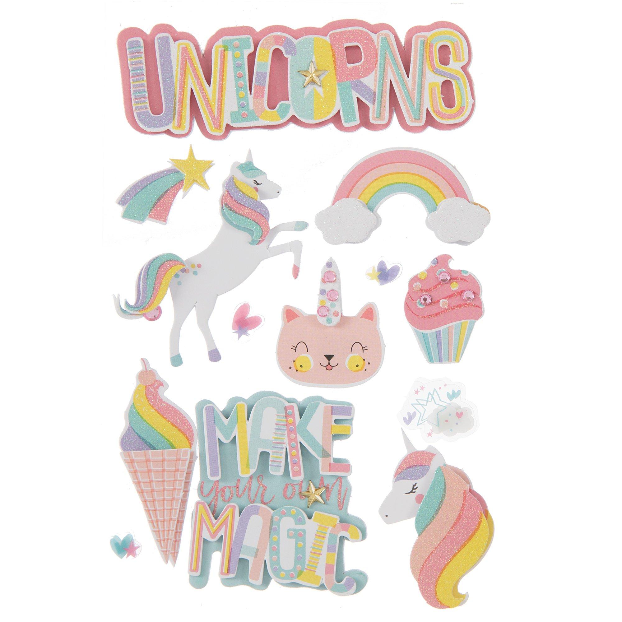 Unicorns 3D Stickers Hobby Lobby 1884402