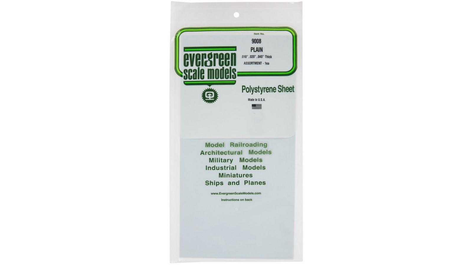 Evergreen Black Polystyrene Sheets - 150x300x0.25mm, Pack Of 4 For Model Building, Crafts & Railways