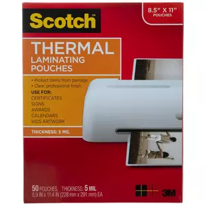 Scotch - Letter Size Thermal Laminating Pouches, 3 mil, 11 1/2 x 9 - 100  per pack - Sam's Club