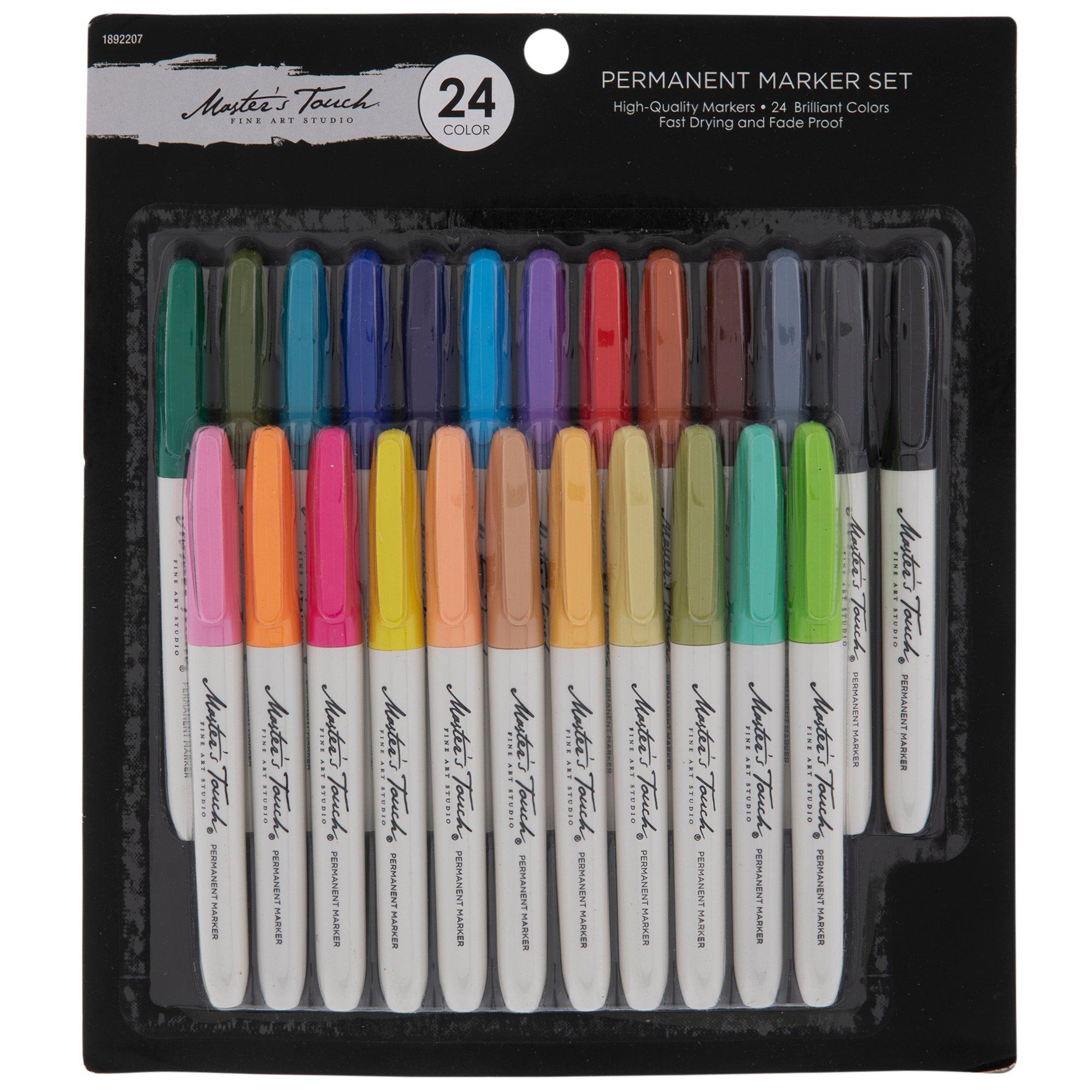 Permanent Markers, Brights & Neon, Fine Tip - Set of 24