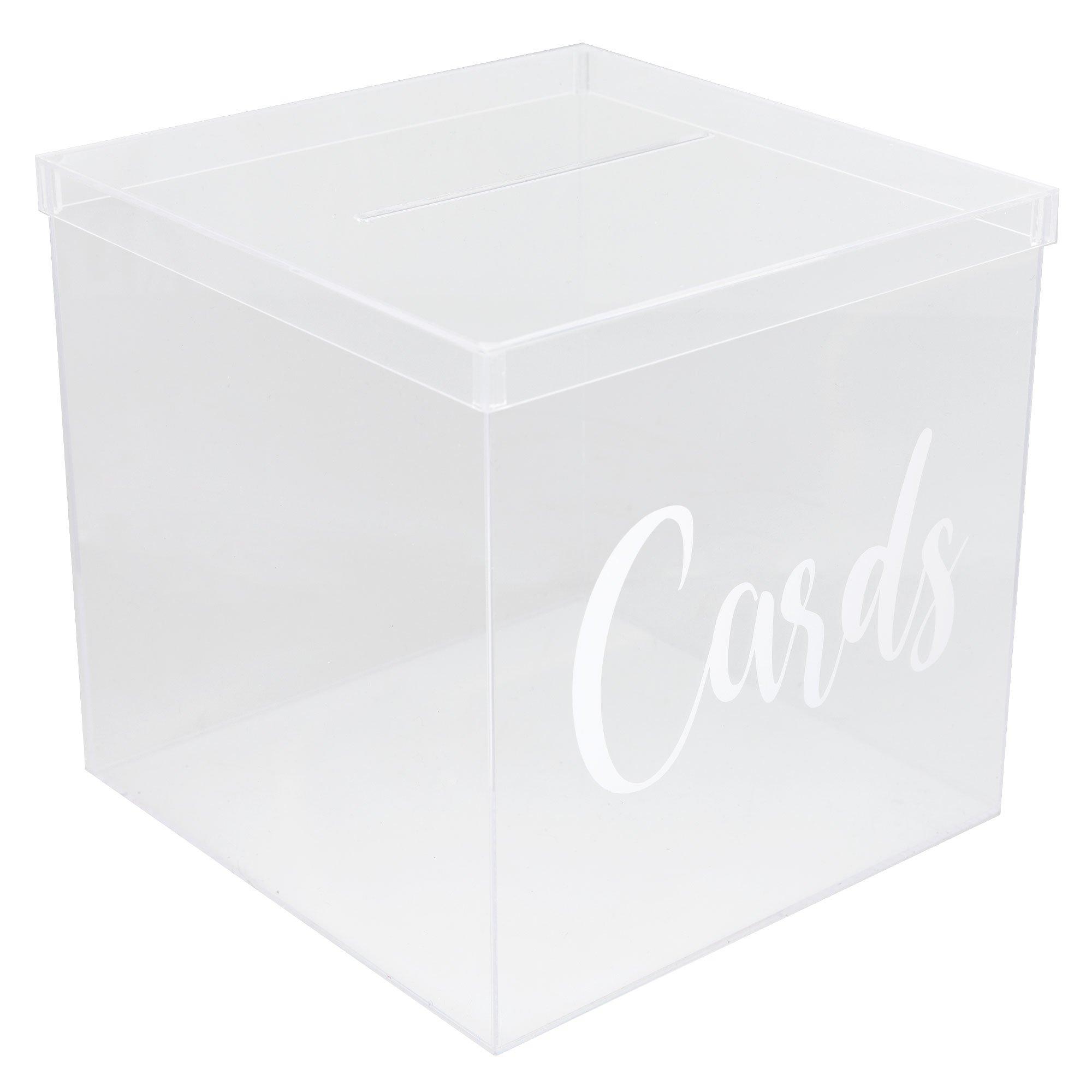 Darware Wooden Wedding Card Box for Reception, White Decorative Card Receiving Box for Birthdays, Showers, Graduations and More