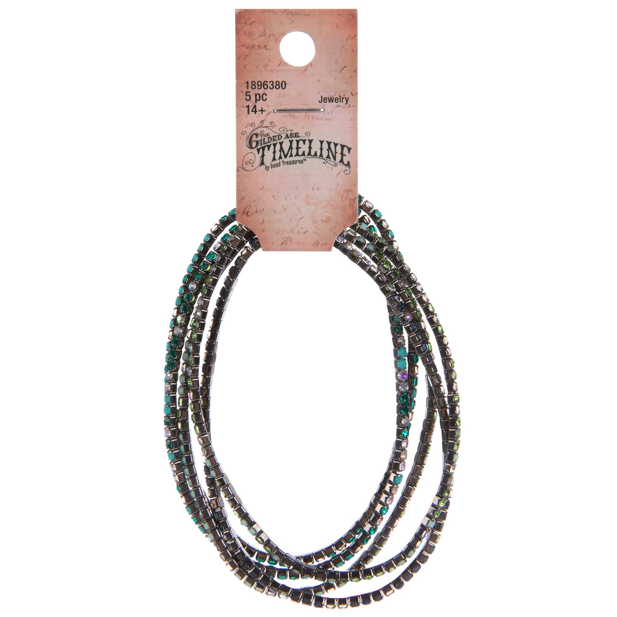 Green & Blue Rhinestone Cupchain Bracelets Hobby Lobby 1896380