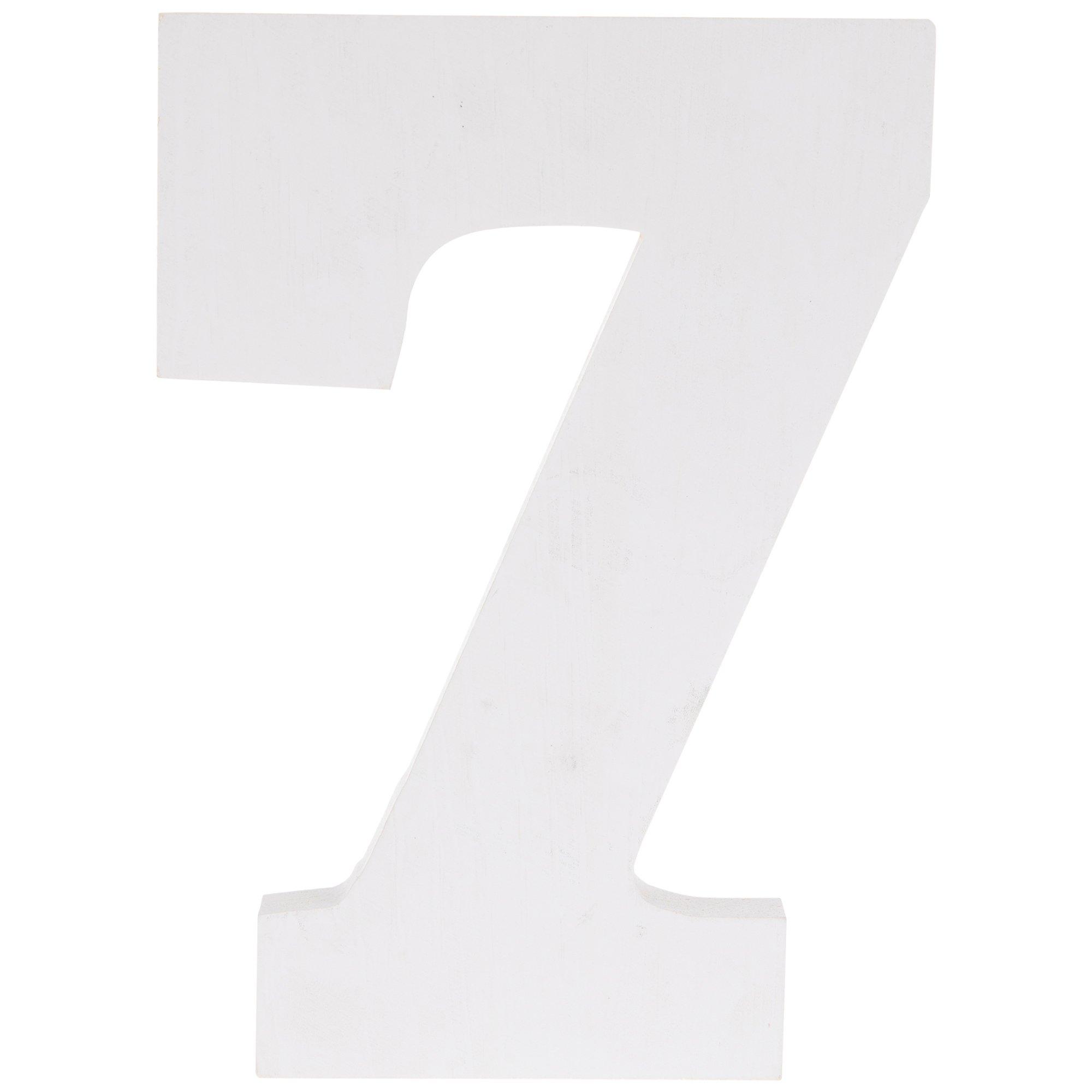 White Wood Number - 3 1/2"