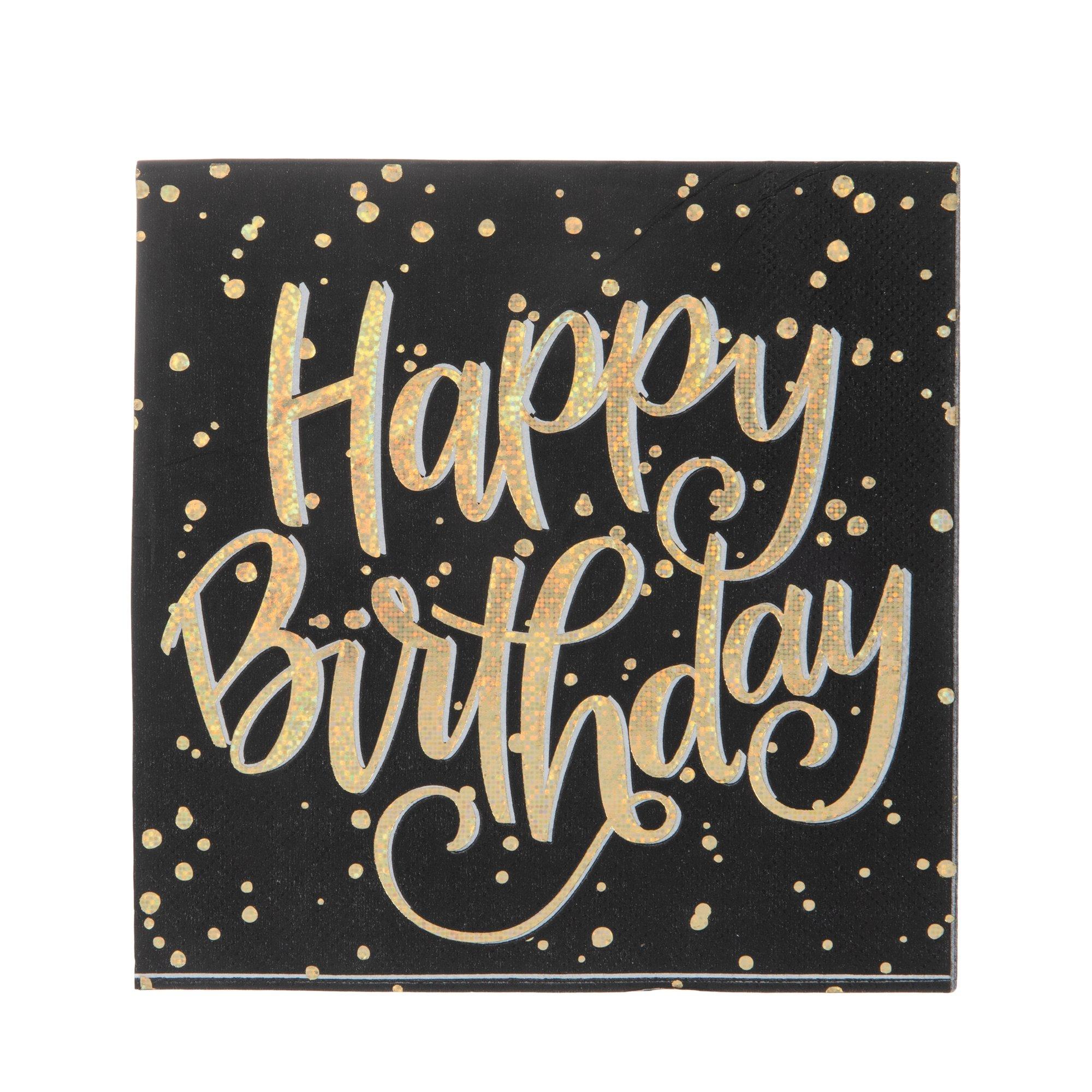 Holographic Gold Happy Birthday Napkins Hobby Lobby 1897925