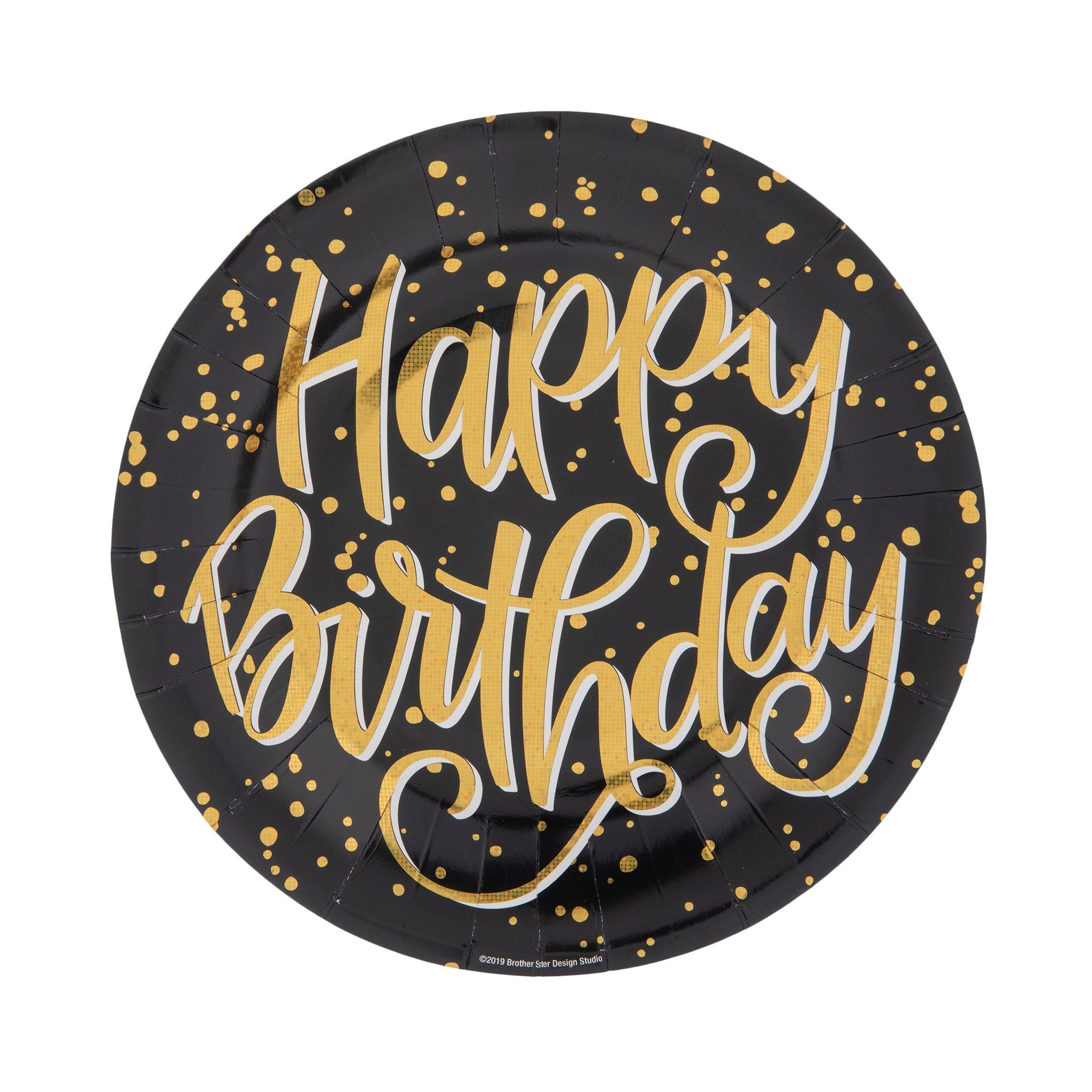 Holographic Gold Happy Birthday Paper Plates Hobby Lobby 1897941