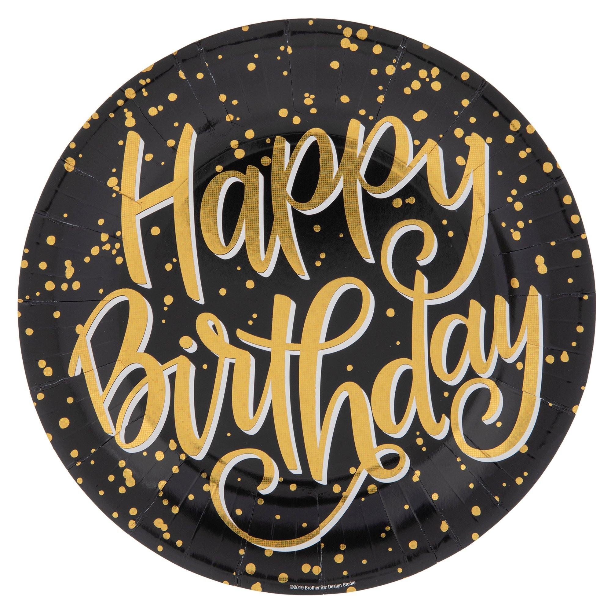 Holographic Gold Happy Birthday Paper Plates Hobby Lobby 1897958