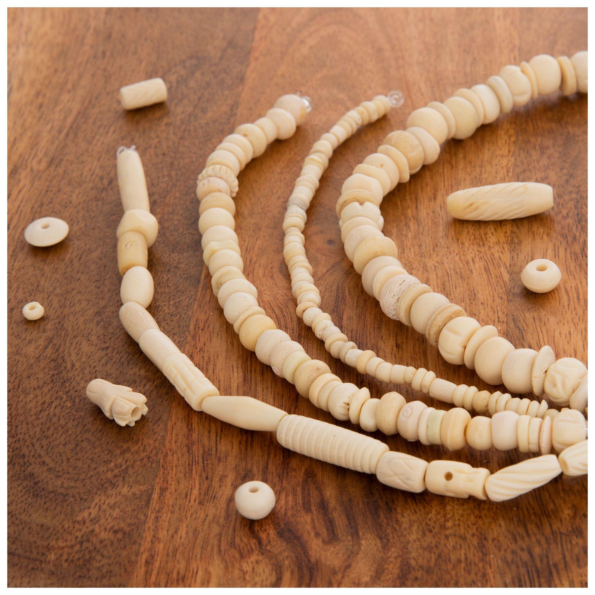 Beige Bone Bead Strands