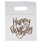 Gold & Black Happy Birthday Zipper Bags