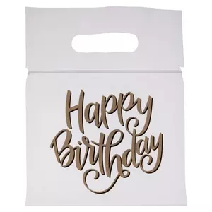 Gold & Black Happy Birthday Zipper Bags