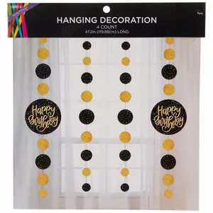 Bipra 85 Pieces Black & Gold Party Decorations - Includes Happy Birthday  Banner
