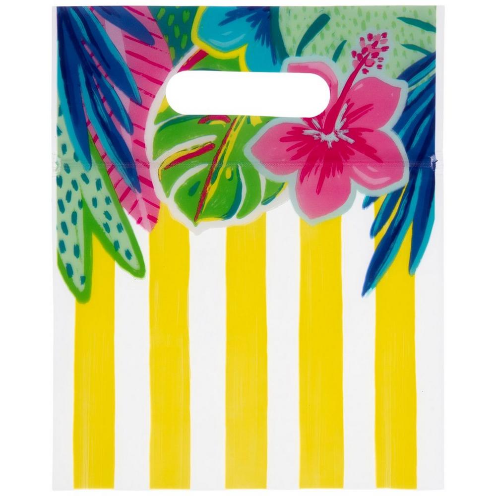 Luau Flowers & Stripes Zipper Bags With Handles | Hobby Lobby