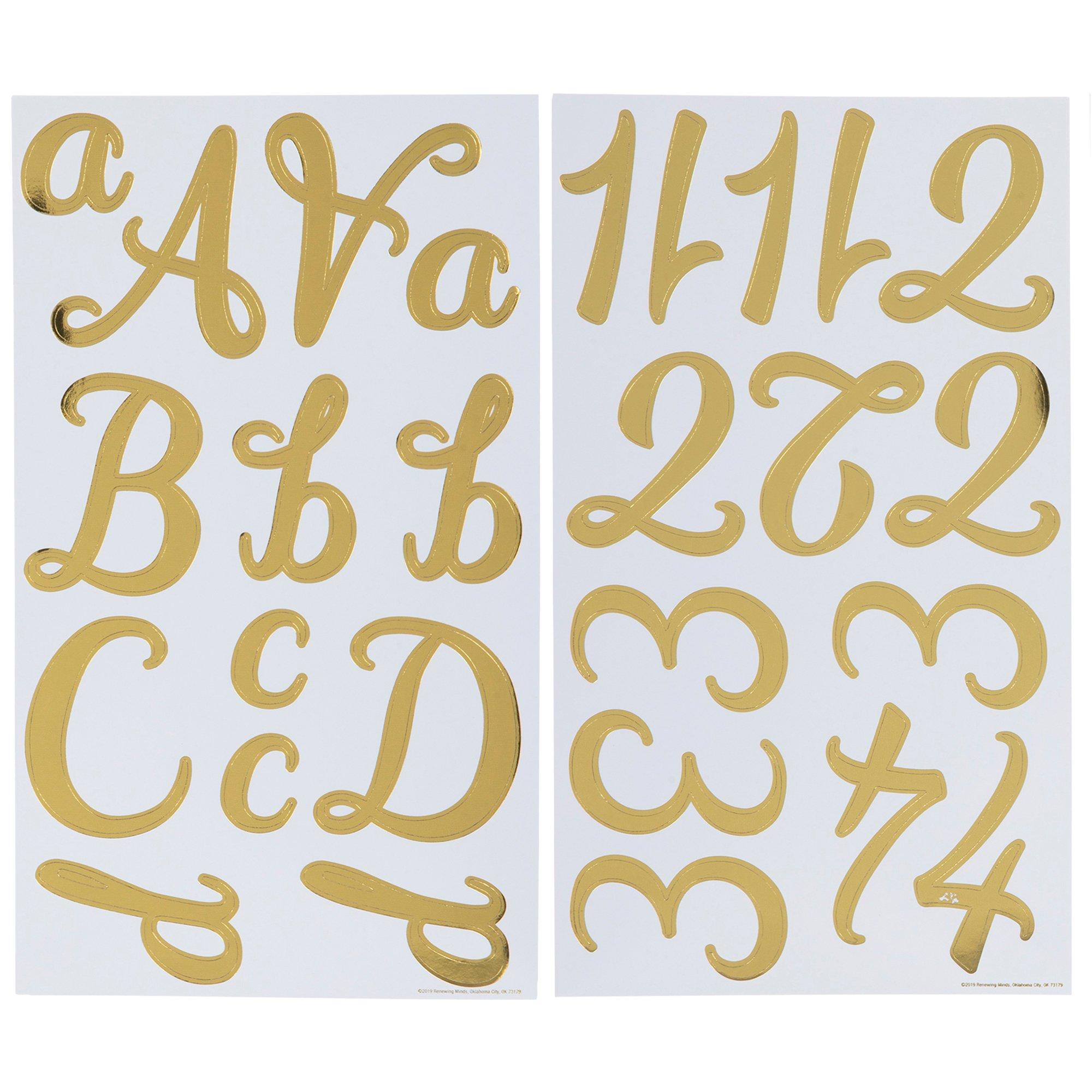 voss gold and art craft stickers removable self-adhesive letters