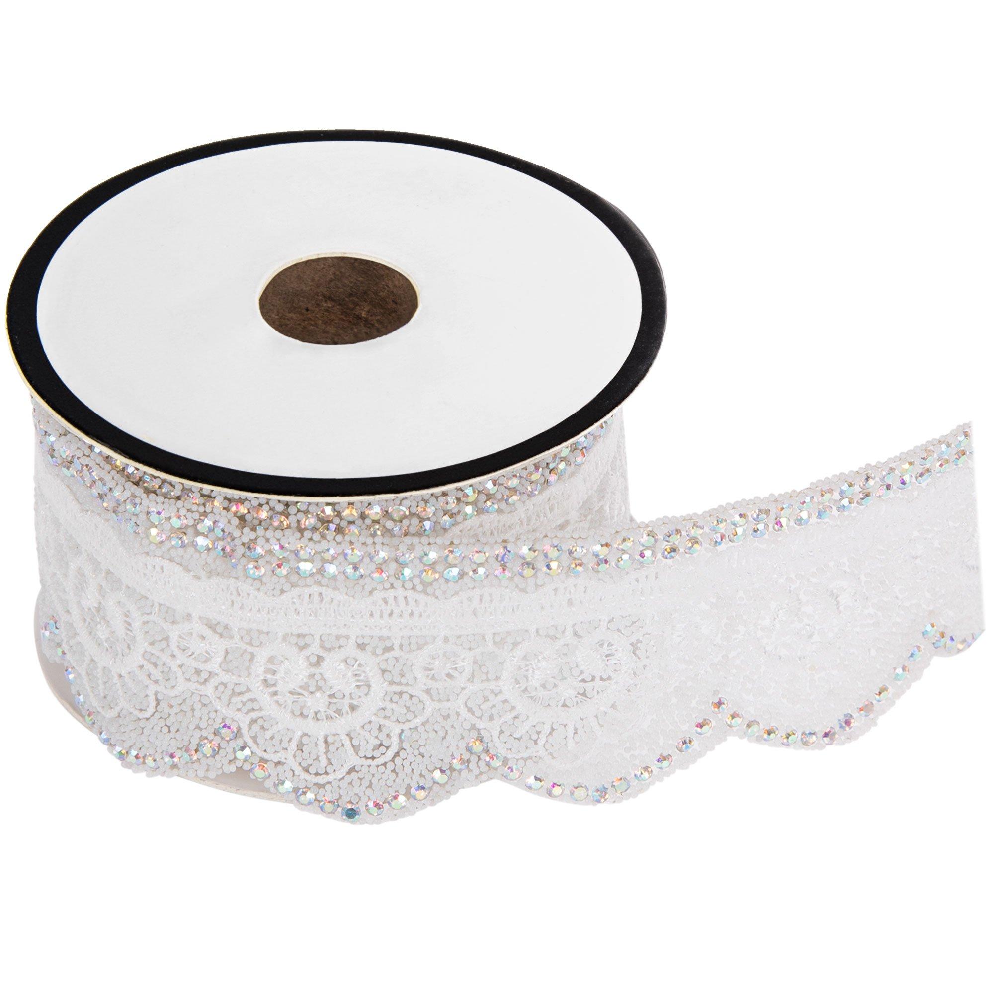 Scalloped Lace & Rhinestones IronOn Trim 1" Hobby Lobby 1911940