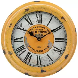 Antique Yellow Metal Wall Clock