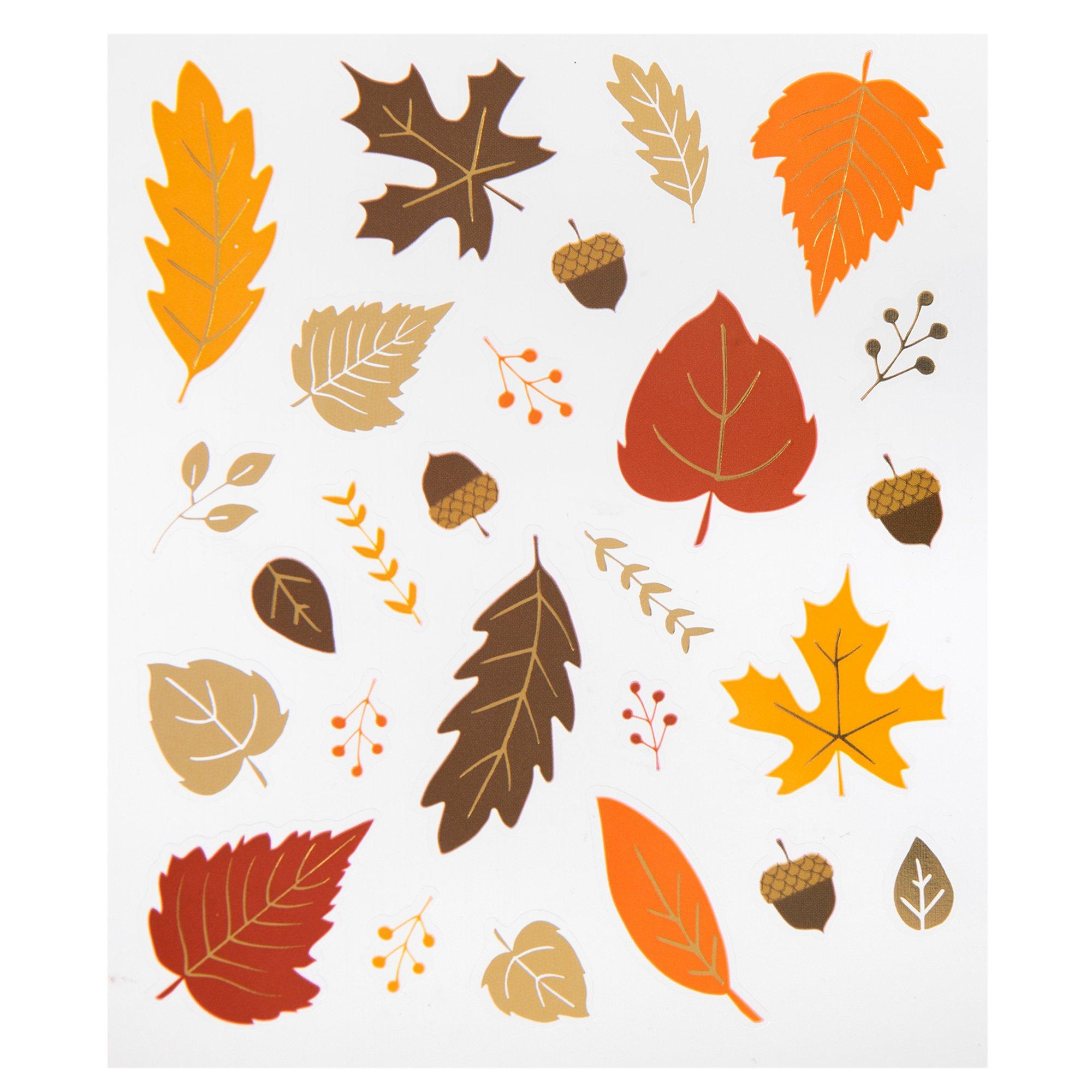 Fall Leaves Foil Stickers Hobby Lobby 1913151