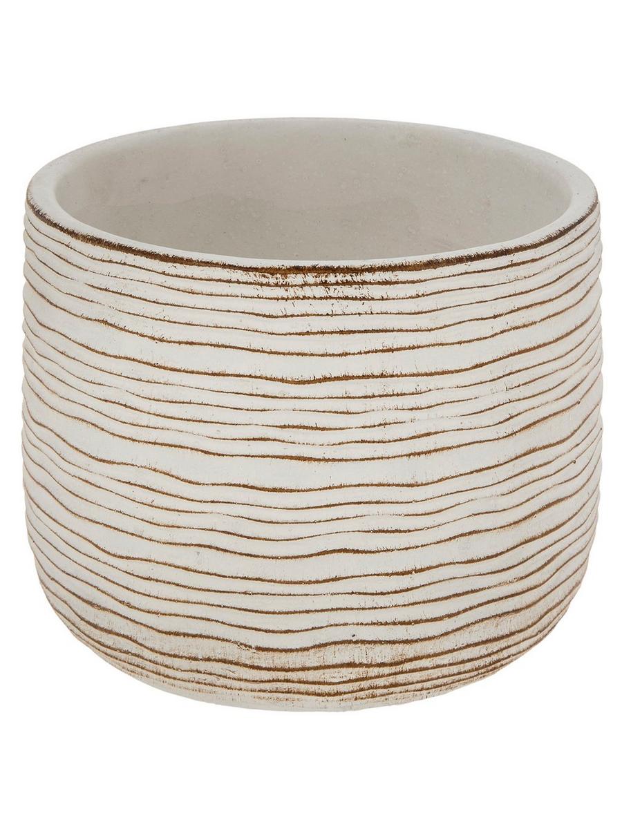 White & Tan Wavy Flower Pot | Hobby Lobby | 1915537