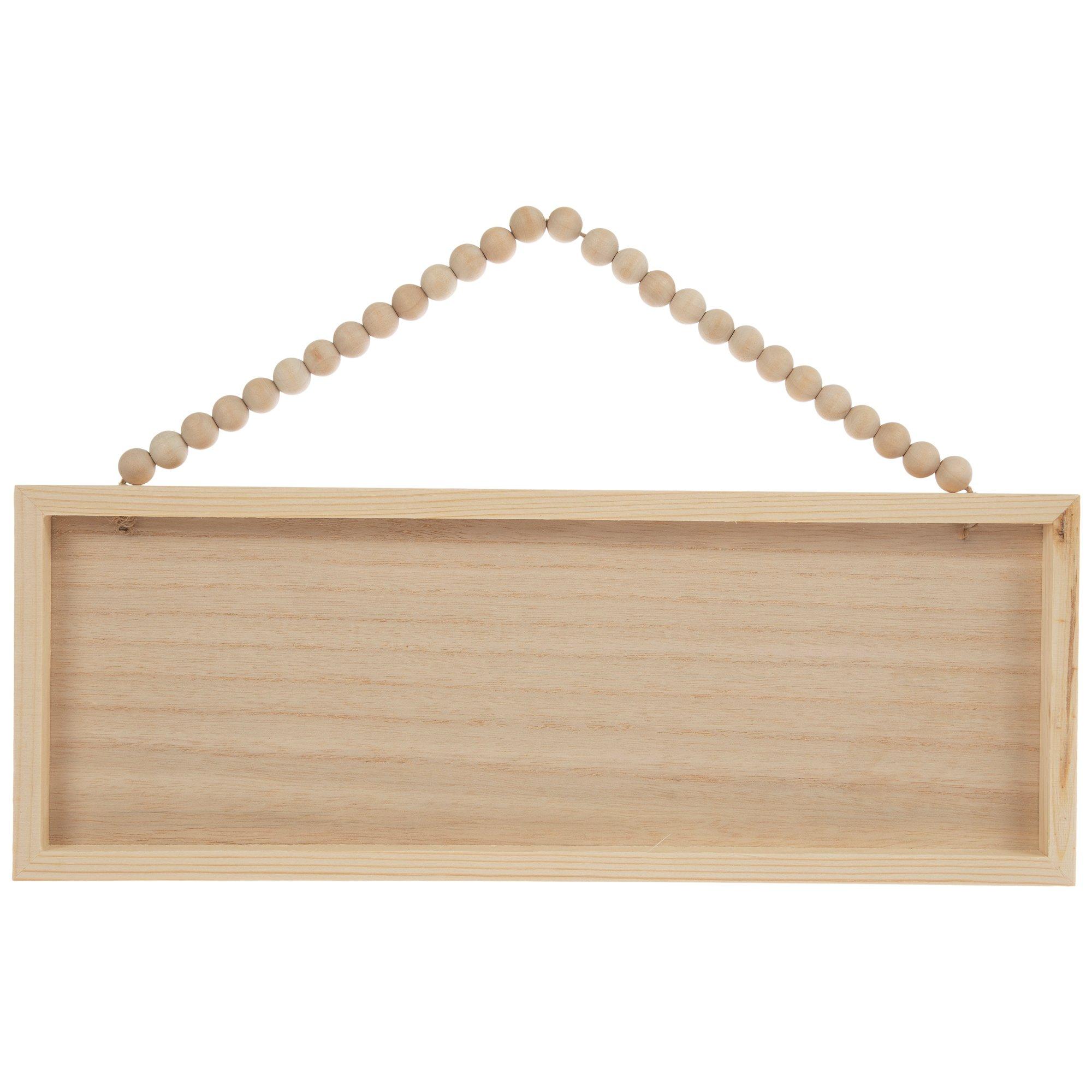 Beaded Square Wood Wall Decor