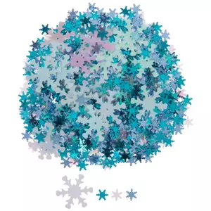 Iridescent White & Blue Snowflakes Sequins