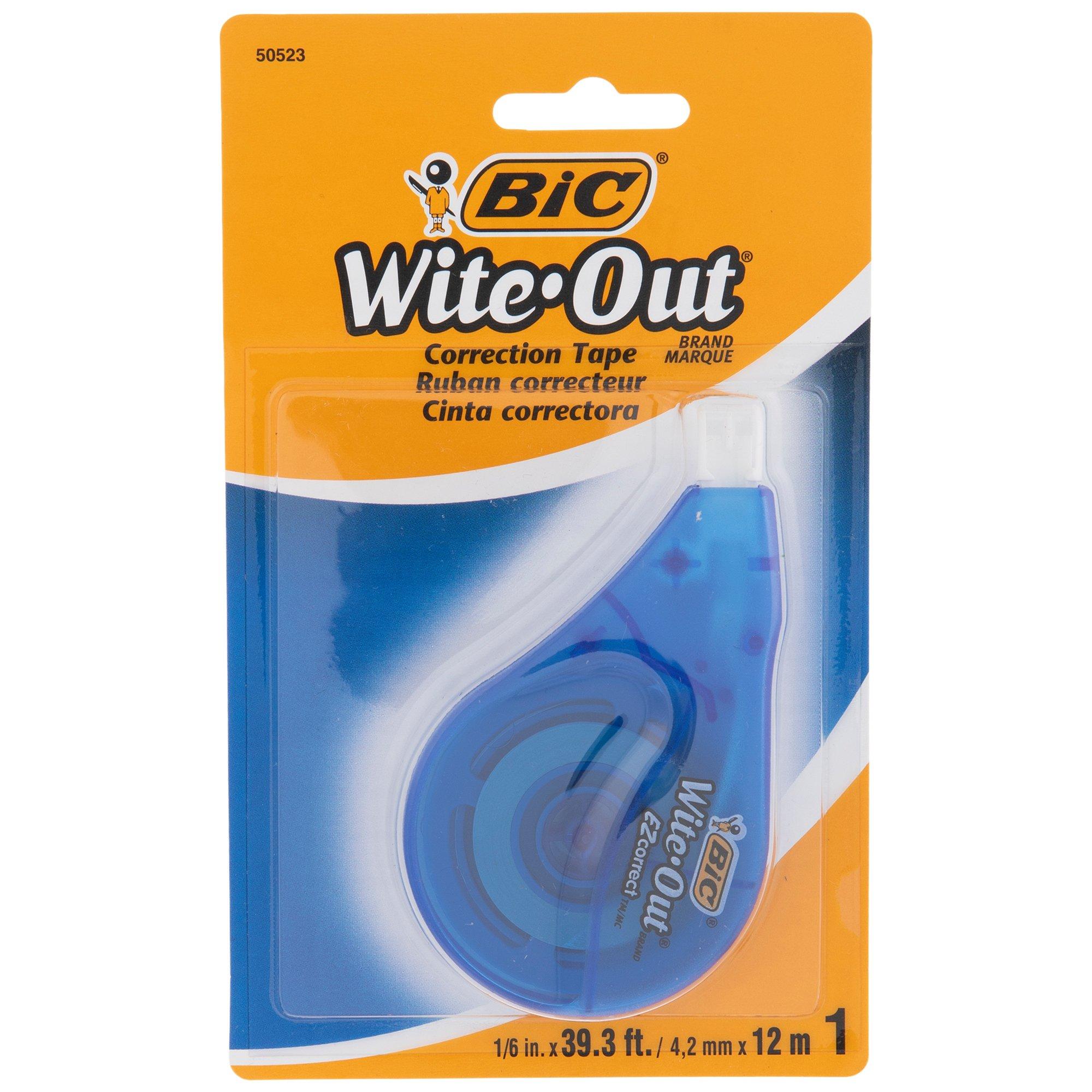BIC Wite-Out Brand EZ Correct Correction Tape, White, 6 Count (Colors may  vary) - Sam's Club