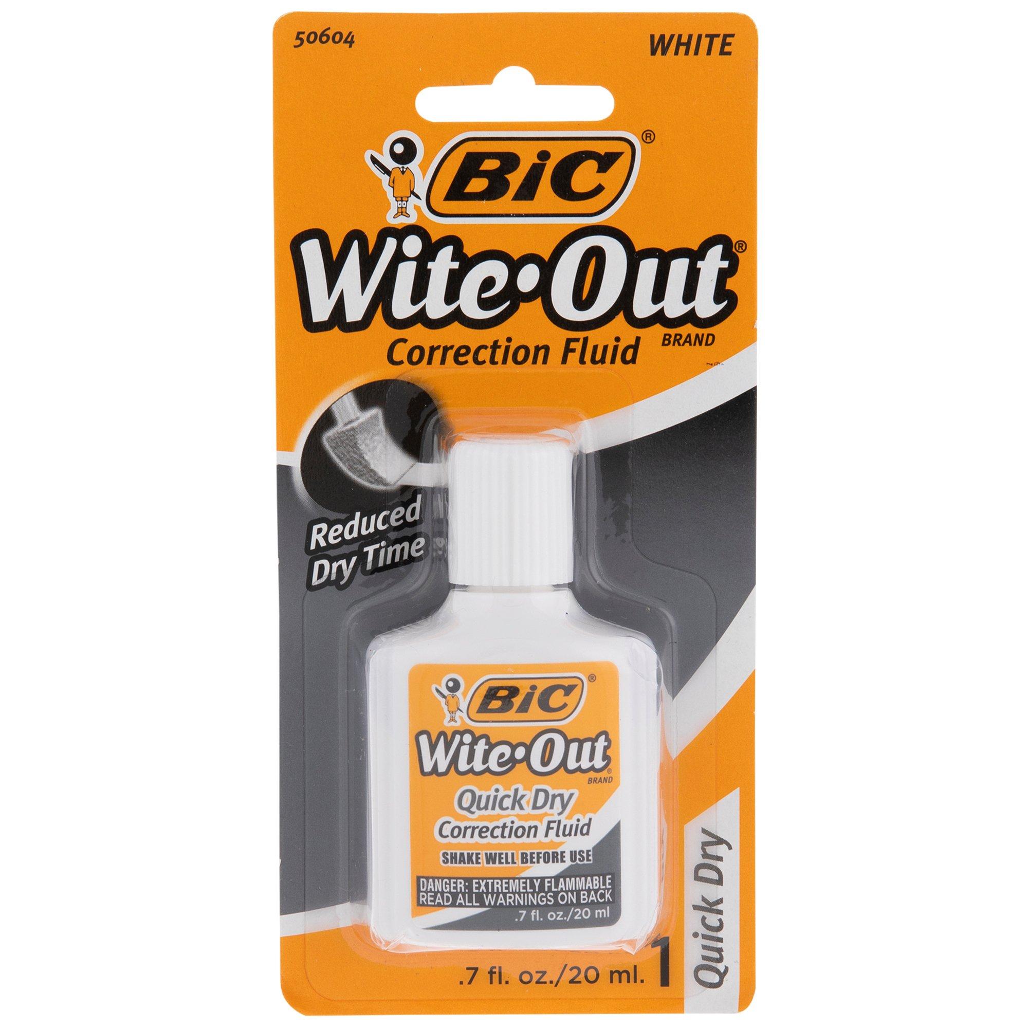 BIC® WITE-OUT® EXTRA COVERAGE CORRECTION FLUID, WHITE - Multi access office