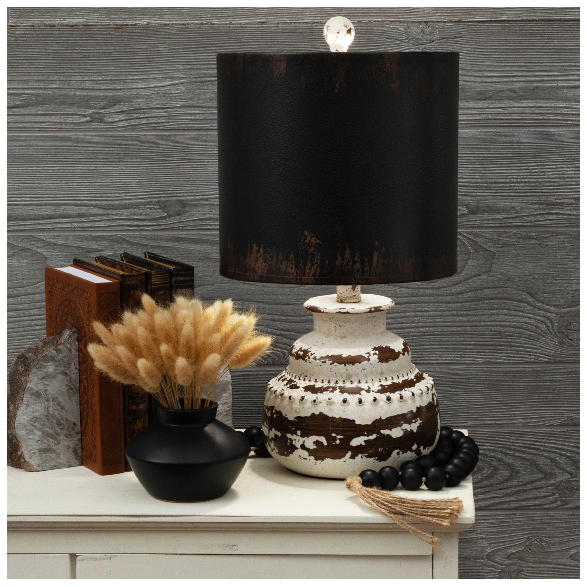 Round Beaded Farmhouse Table Lamp view 1