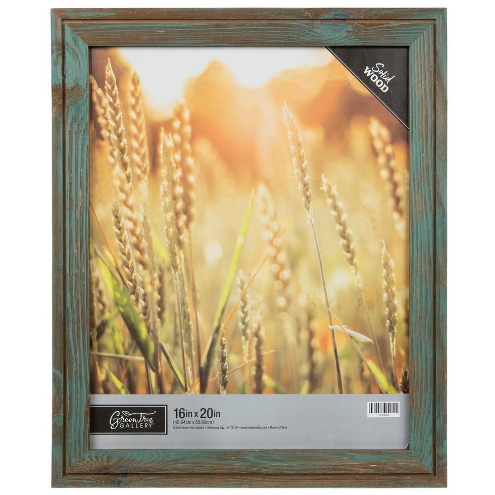 Turquoise Wash Wood Wall Frame