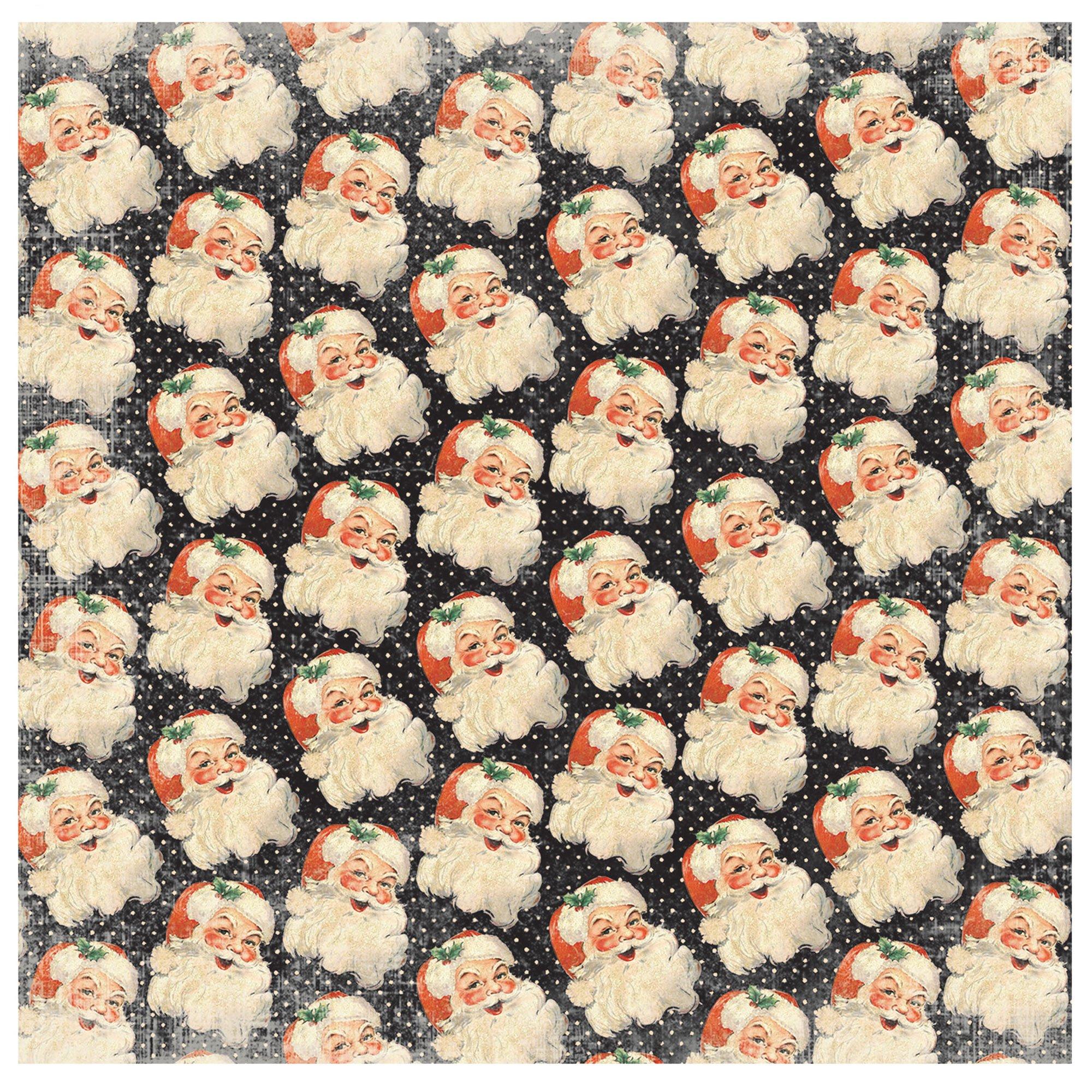 Vintage Santa Scrapbook Paper - 12